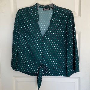 Green Polka dot blouse - so cute!